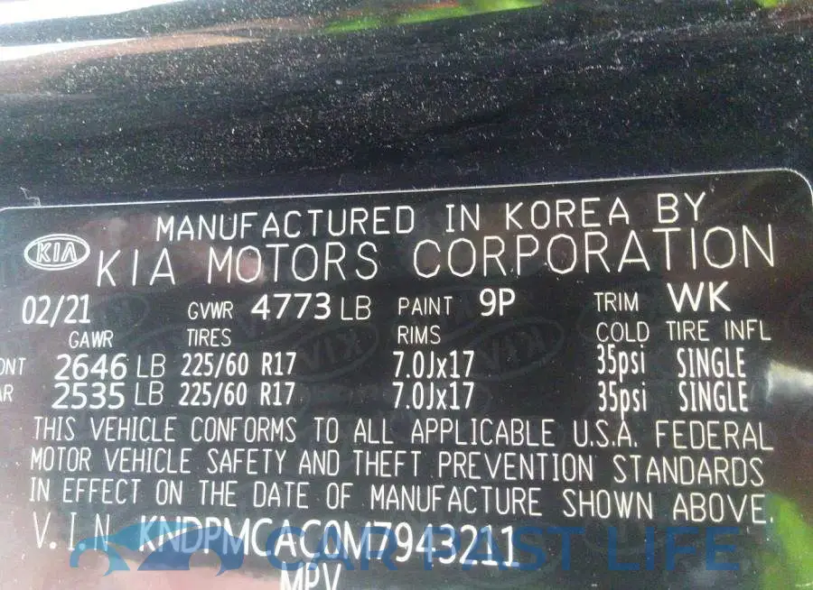 KNDPMCAC0M7943211# 9