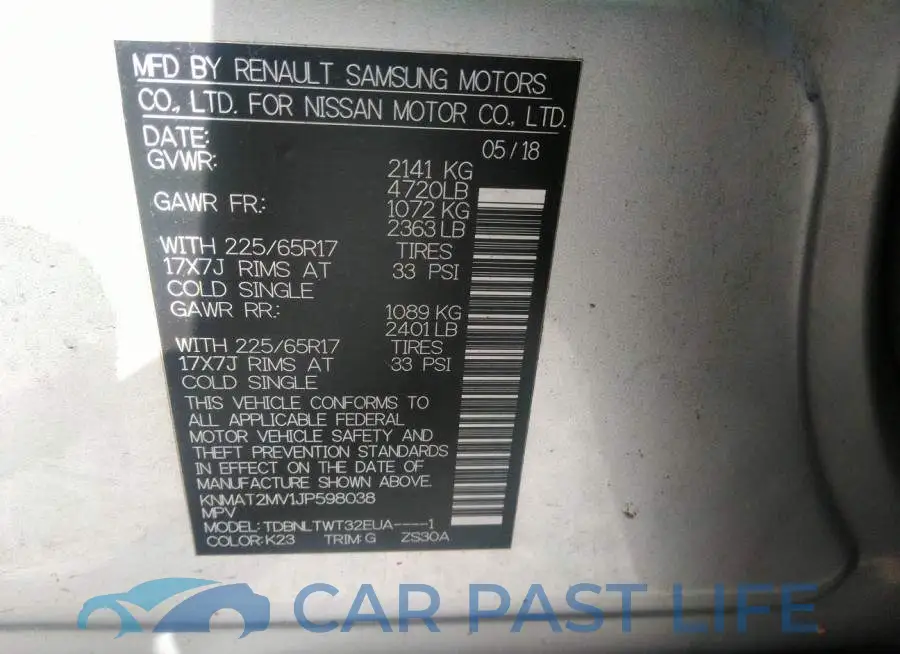 KNMAT2MV1JP598038# 9