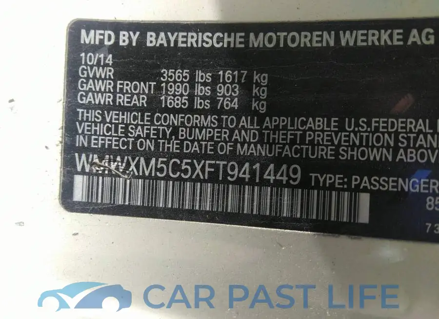 WMWXM5C5XFT941449# 9