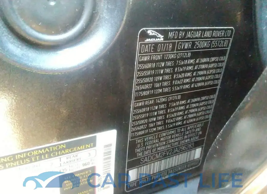 SADCM2FV2JA296283# 9