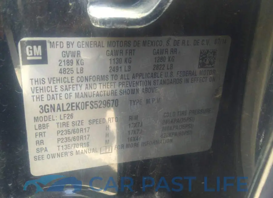 3GNAL2EK0FS529670# 9