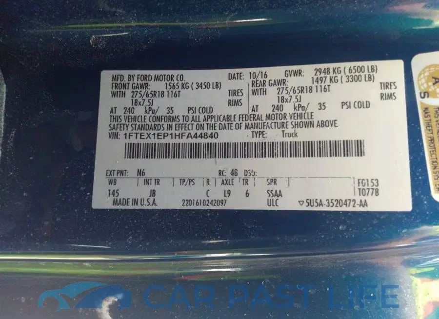 1FTEX1EP1HFA44840# 9