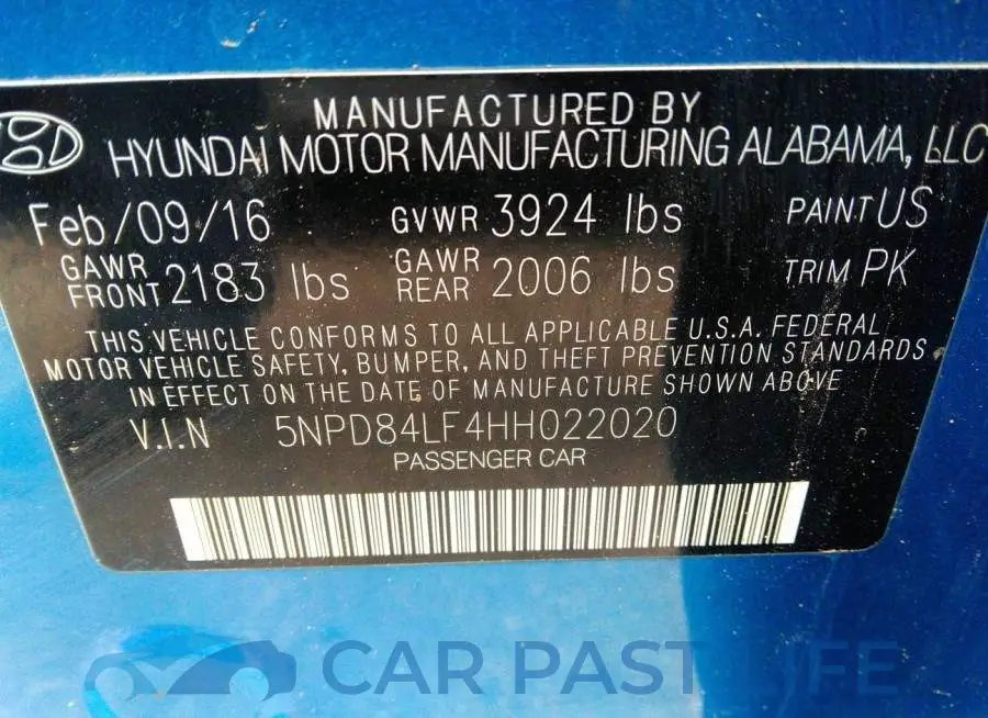 5NPD84LF4HH022020# 9