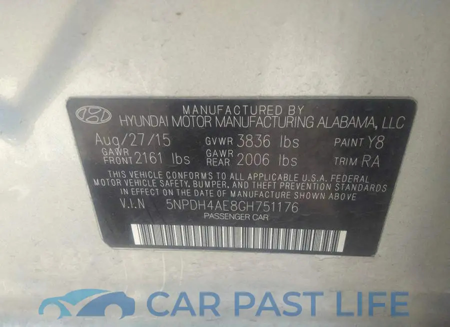 5NPDH4AE8GH751176# 9