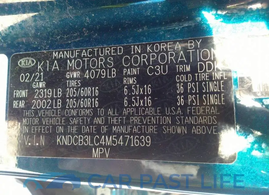 KNDCB3LC4M5471639# 9