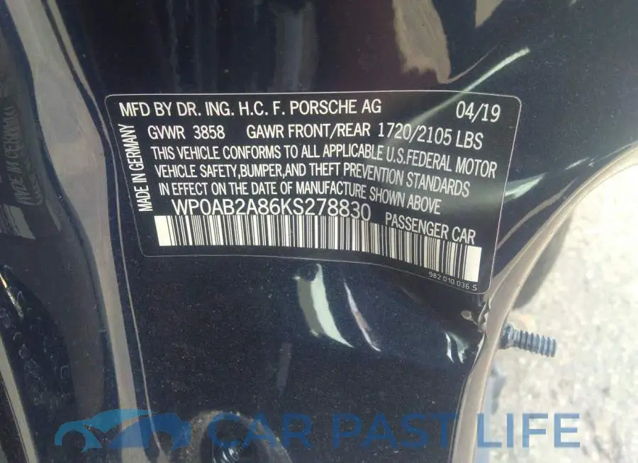WP0AB2A86KS278830# 9
