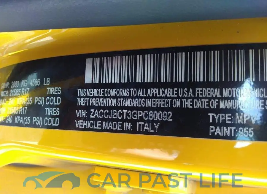 ZACCJBCT3GPC80092# 9