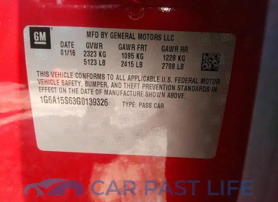 1G6A15S63G0139326# 9