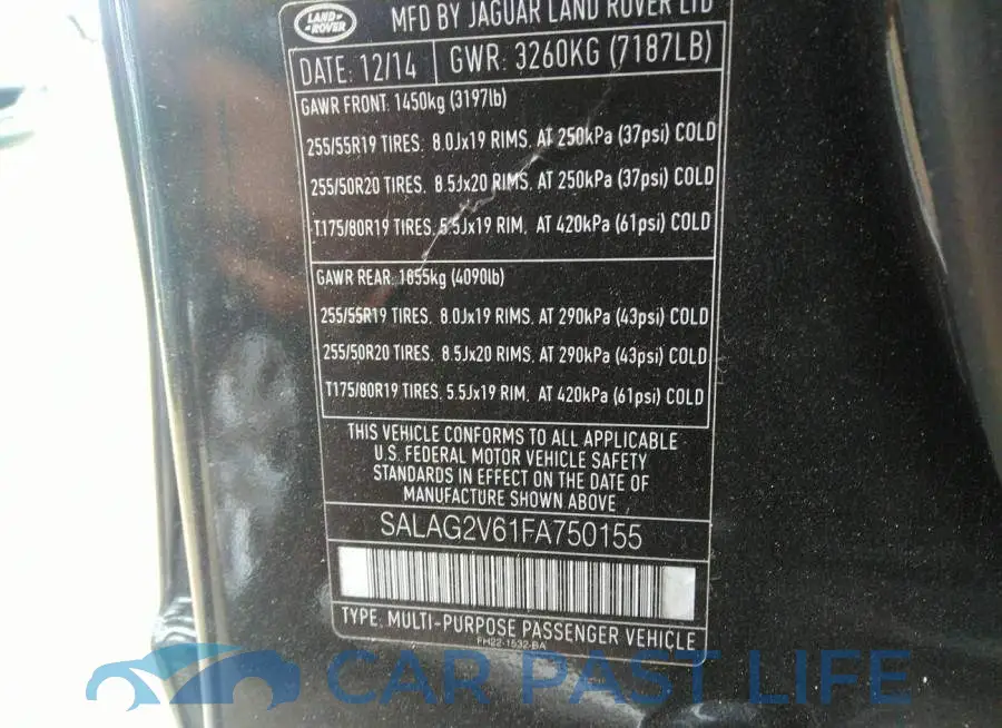 SALAG2V61FA750155# 9