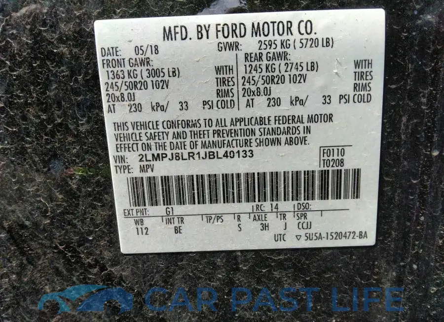 2LMPJ8LR1JBL40133# 9