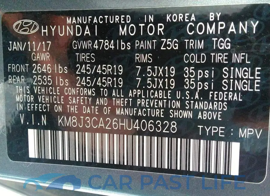 KM8J3CA26HU406328# 9