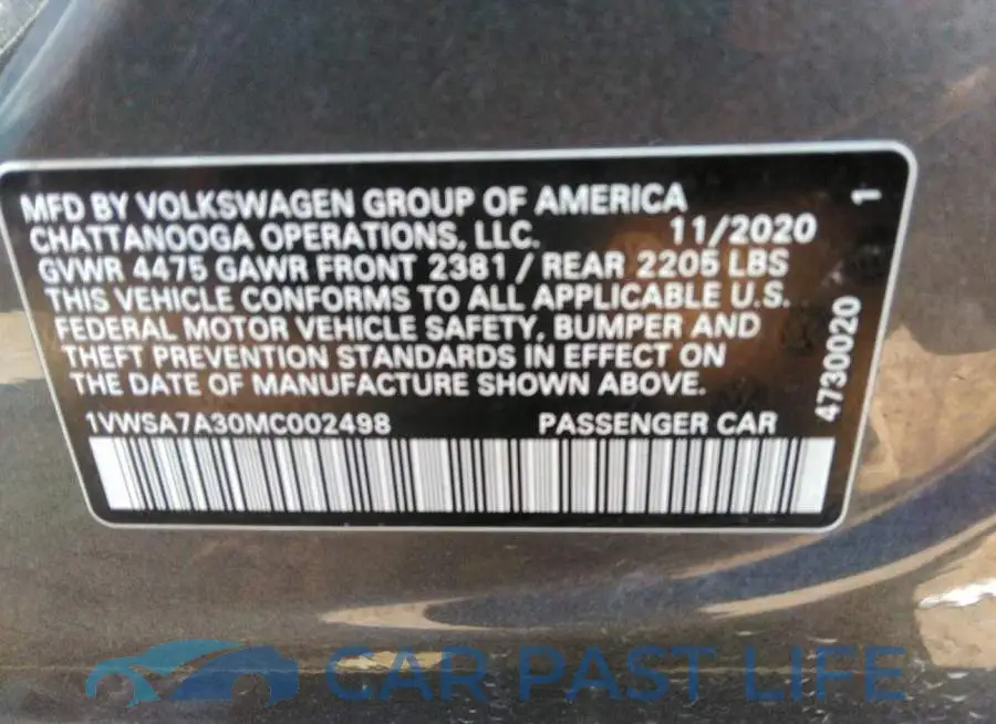 1VWSA7A30MC002498# 9