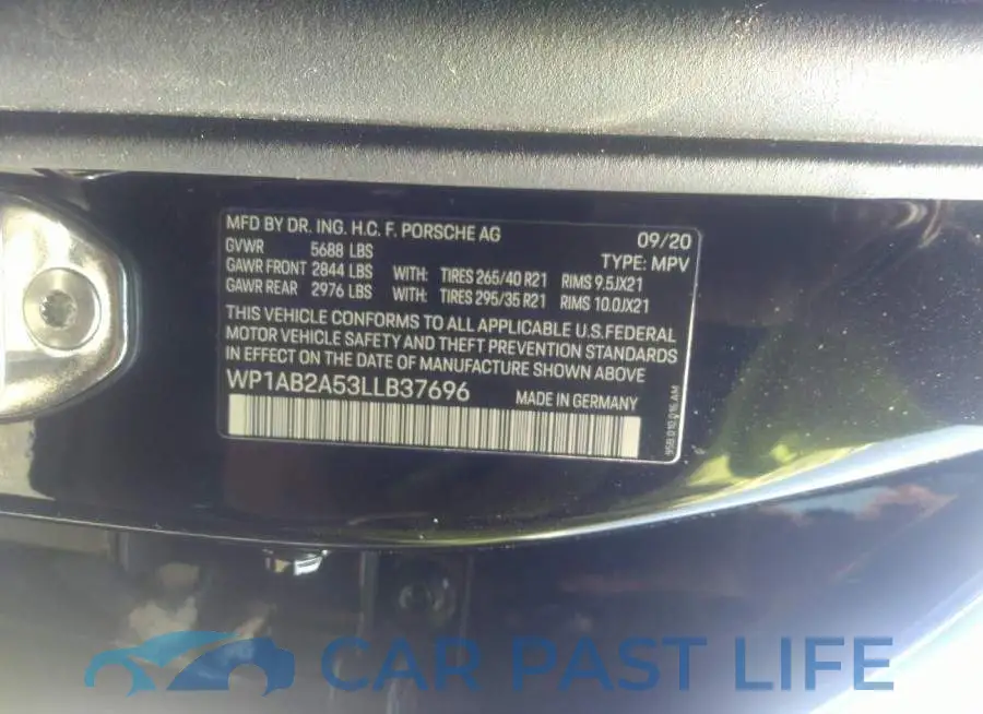 WP1AB2A53LLB37696# 9