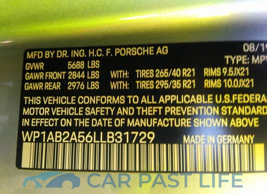 WP1AB2A56LLB31729# 9