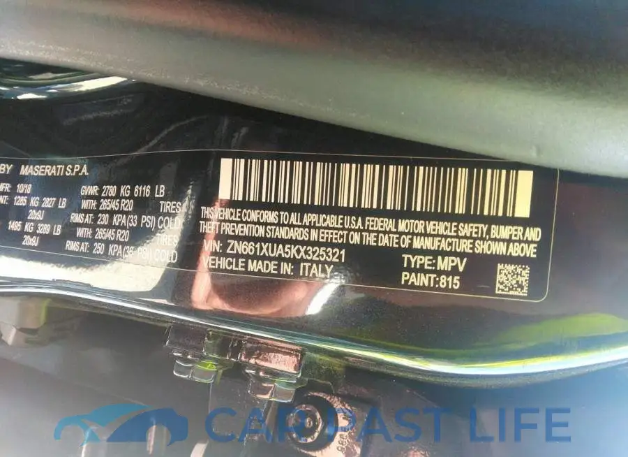 ZN661XUA5KX325321# 9