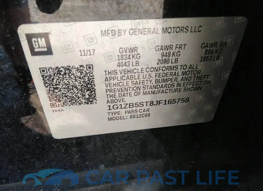 1G1ZB5ST8JF165758# 9