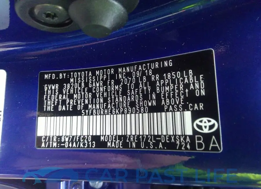 5YFBURHE6KP890580# 9
