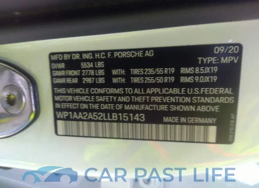 WP1AA2A52LLB15143# 9