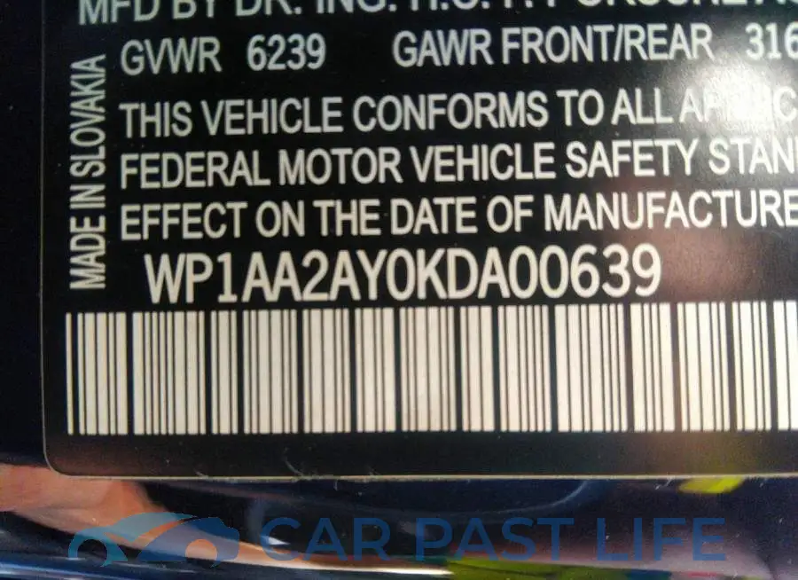 WP1AA2AY0KDA00639# 9