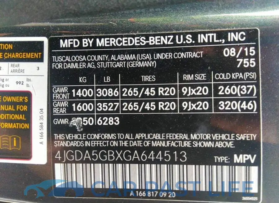 4JGDA5GBXGA644513# 9