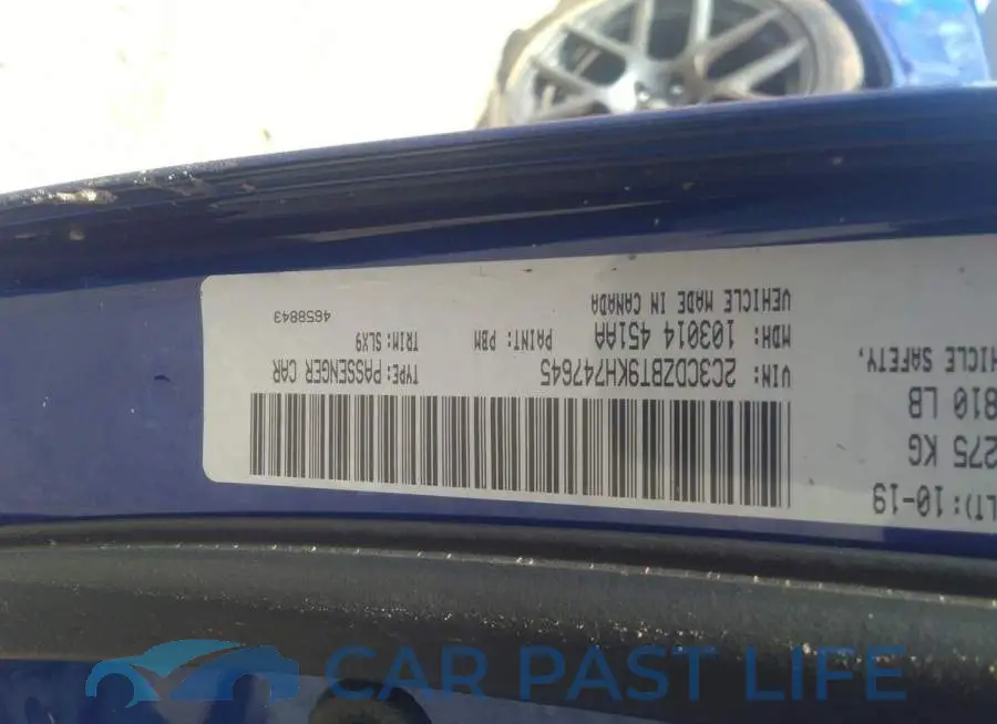 2C3CDZBT9KH747645# 9
