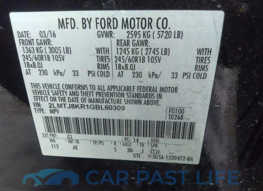 2LMTJ8KR1GBL60309# 9