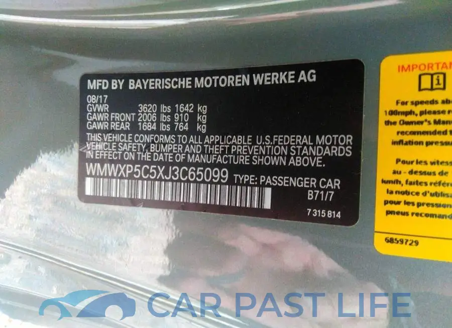 WMWXP5C5XJ3C65099# 9