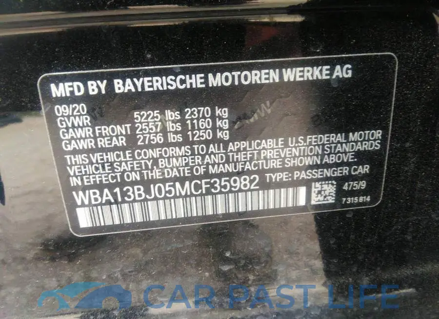 WBA13BJ05MCF35982# 9