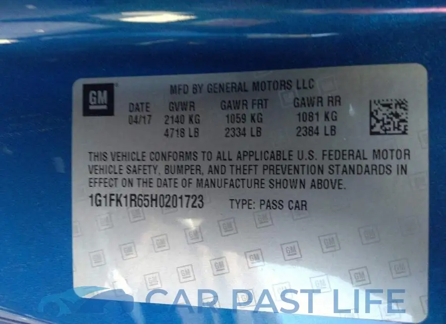 1G1FK1R65H0201723# 9