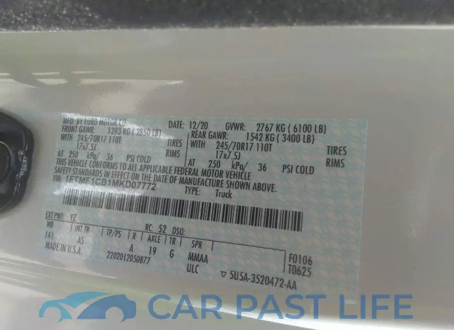 1FTMF1CB1MKD07772# 9