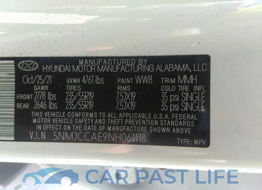 5NMJCCAE9NH061118# 9