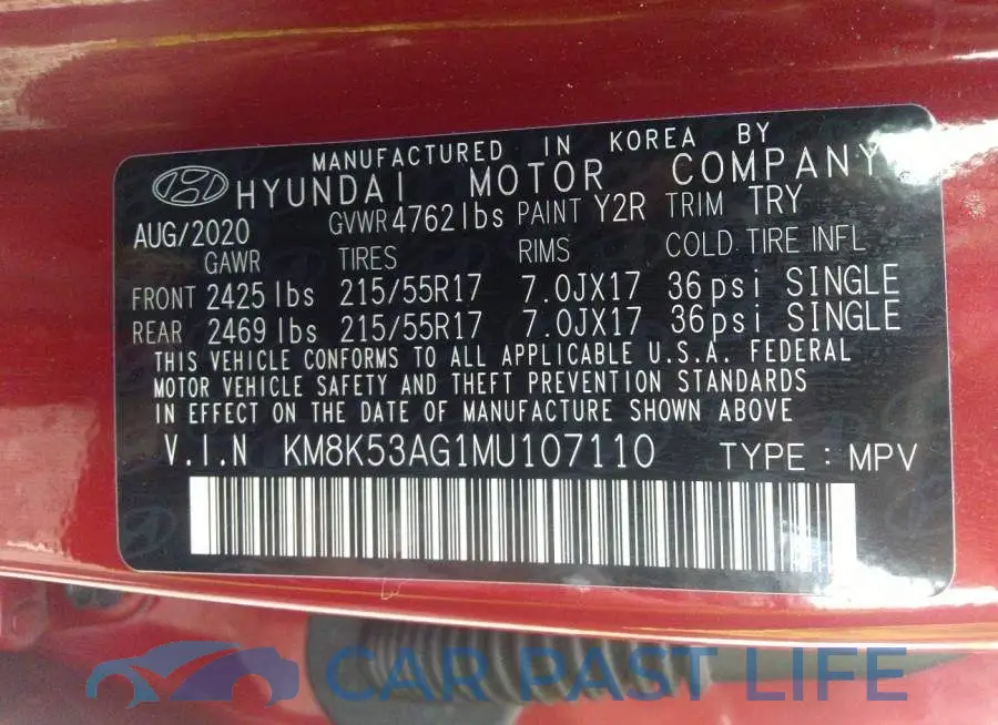 KM8K53AG1MU107110# 9