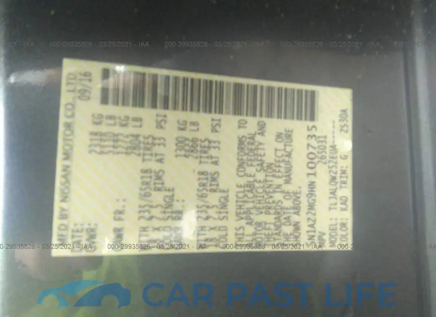 5N1AZ2MG9HN100735# 9