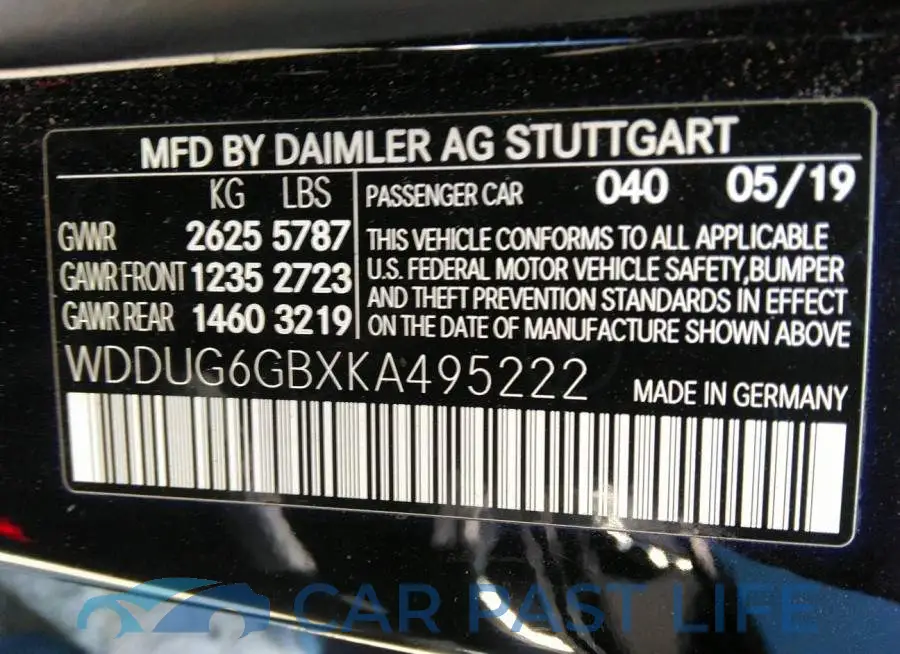 WDDUG6GBXKA495222# 9