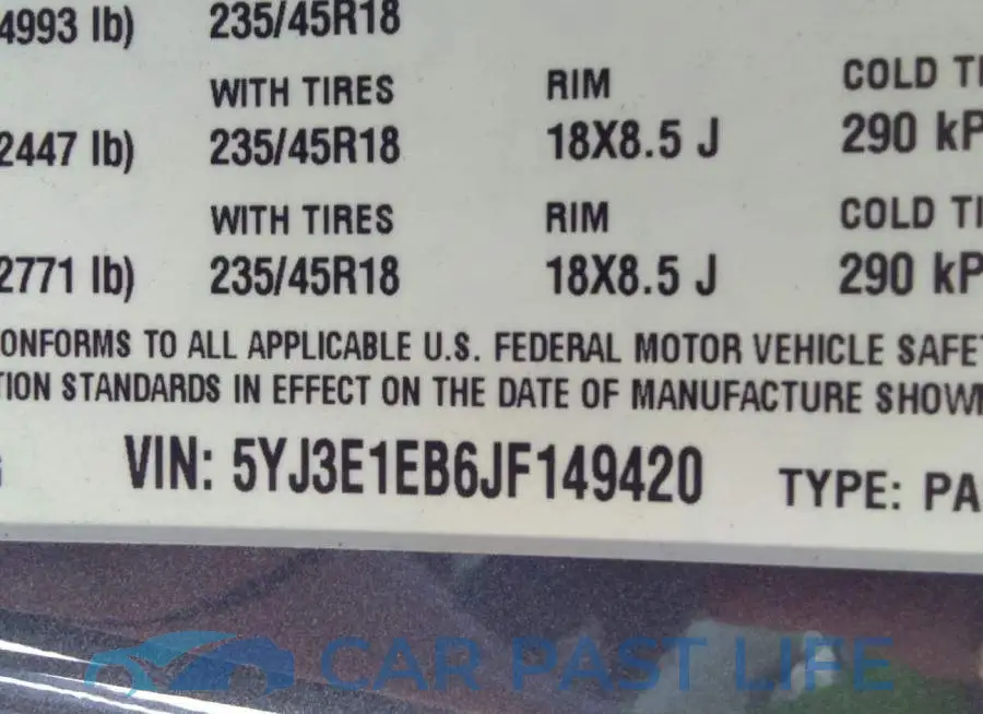 5YJ3E1EB6JF149420# 9
