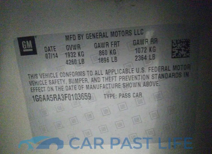 1G6AA5RA3F0103659# 9