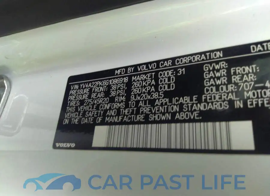 YV4A22PK6G1086918# 9