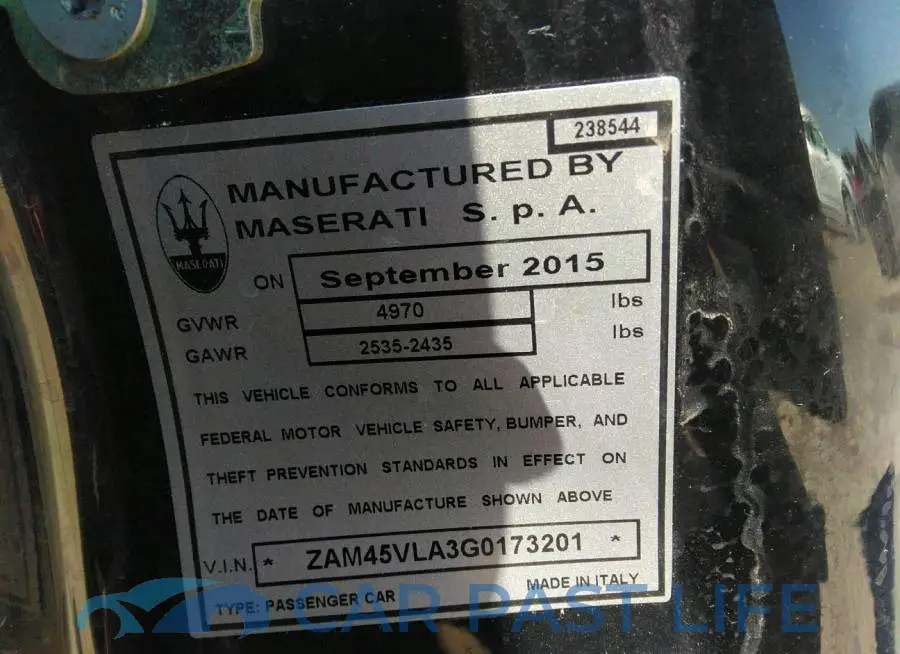ZAM45VLA3G0173201# 9