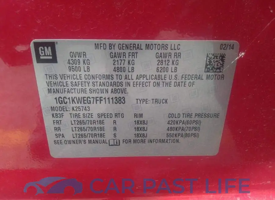 1GC1KWEG7FF111383# 9