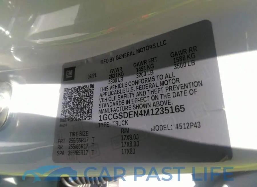 1GCGSDEN4M1235165# 9