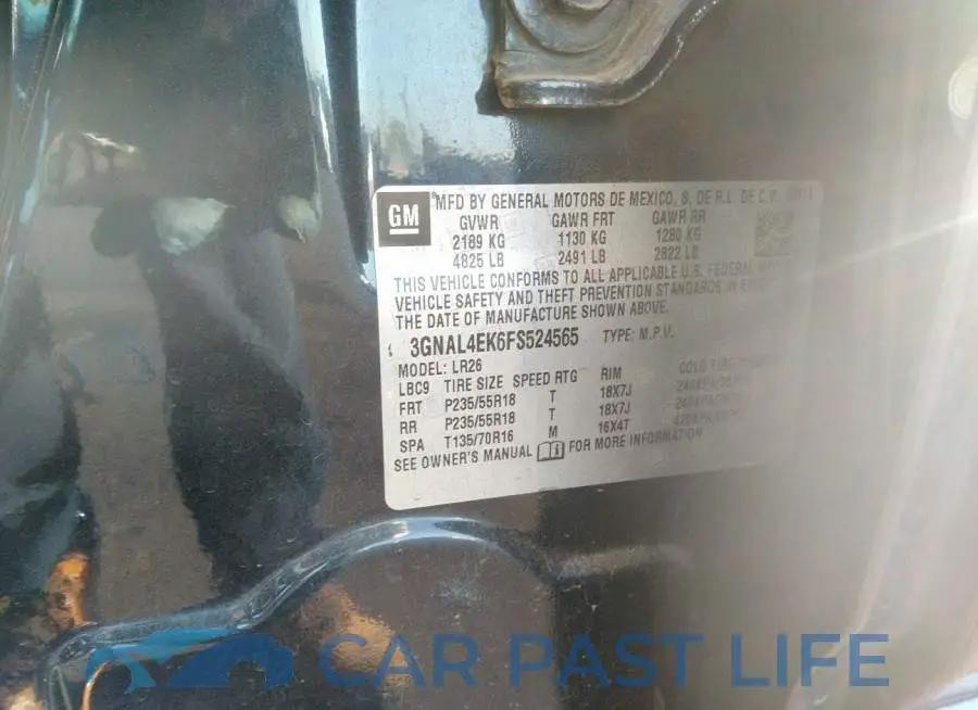 3GNAL4EK6FS524565# 9