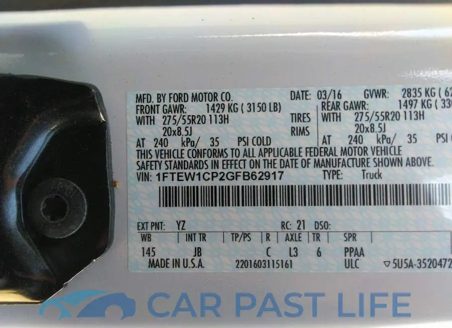 1FTEW1CP2GFB62917# 9