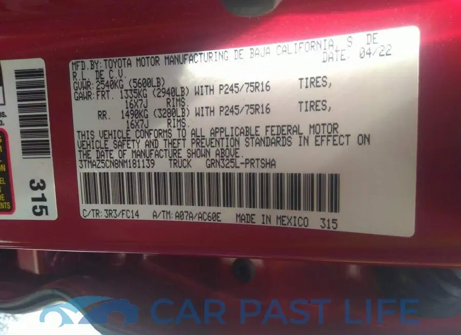 3TMAZ5CN8NM181139# 9