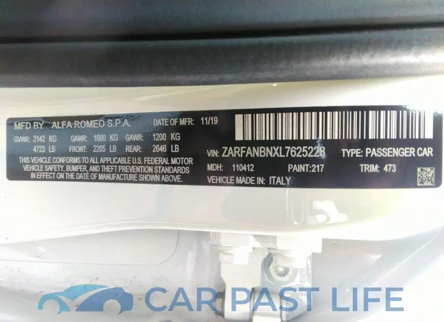 ZARFANBNXL7625228# 9