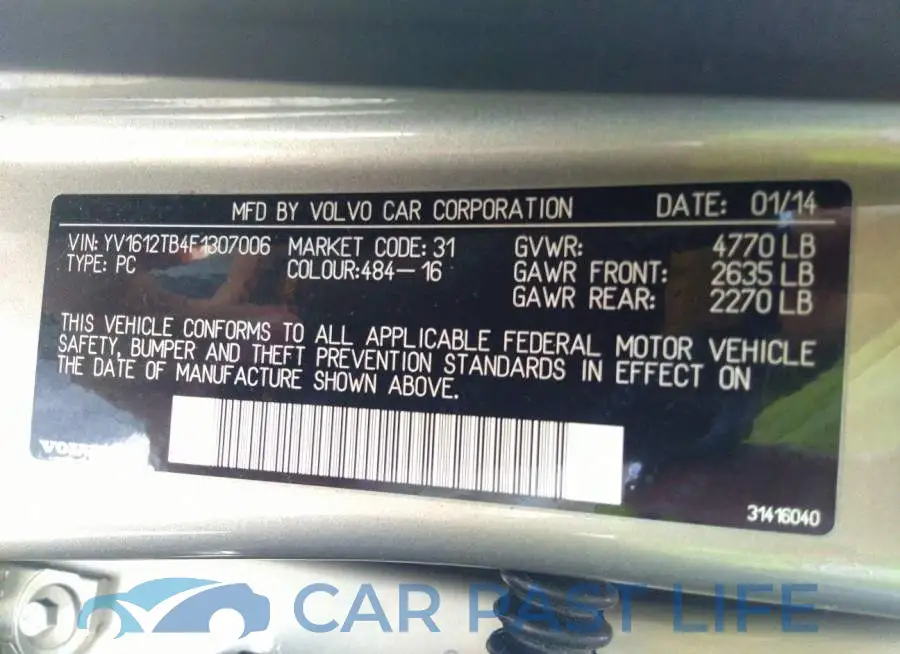YV1612TB4F1307006# 9