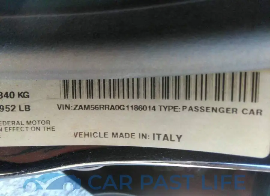 ZAM56RRA0G1186014# 9