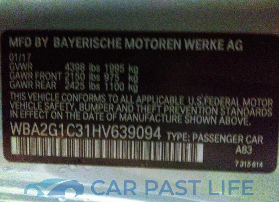 WBA2G1C31HV639094# 9