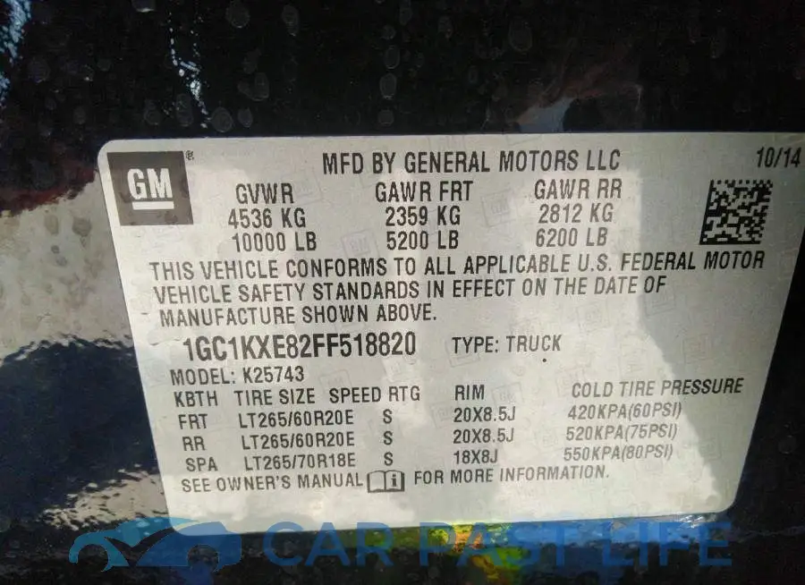 1GC1KXE82FF518820# 9