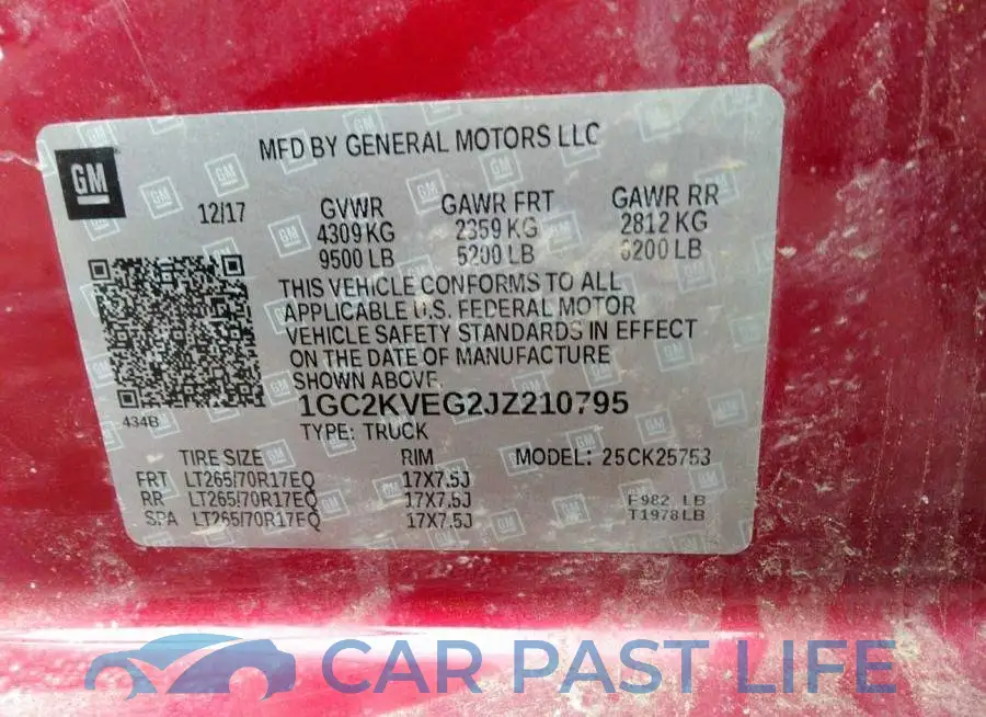 1GC2KVEG2JZ210795# 9