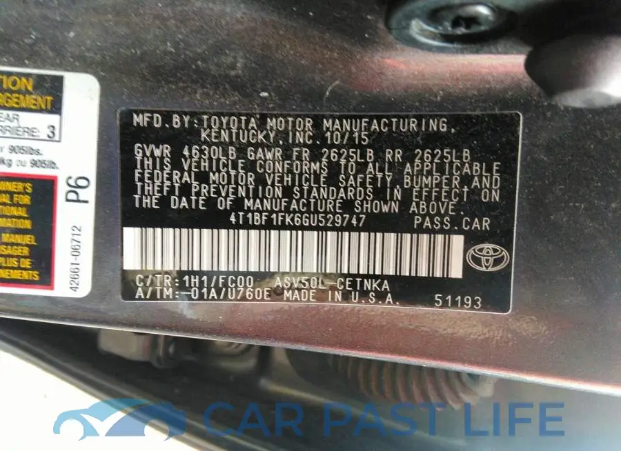 4T1BF1FK6GU529747# 9